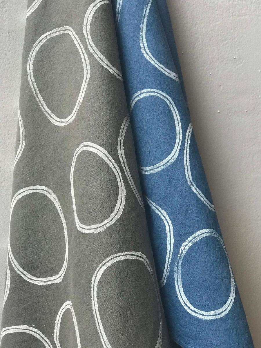 Circles Block Printed Bandana, Naturally Plant Dyed