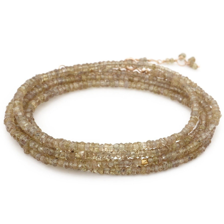 Confetti Champagne Garnet Wrap Bracelet-Necklace - 18k Gold + Champagne Garnet