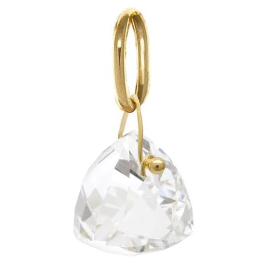 Luna Pyramid Gemstone Charm - 18k Gold + Crystal