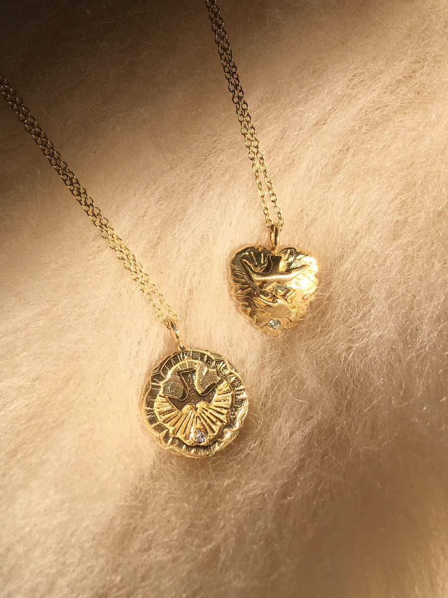 Guardian of Light Necklace - Diamond + 14k Gold