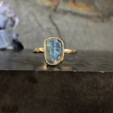 Guardian Ring - Labradorite + Brass