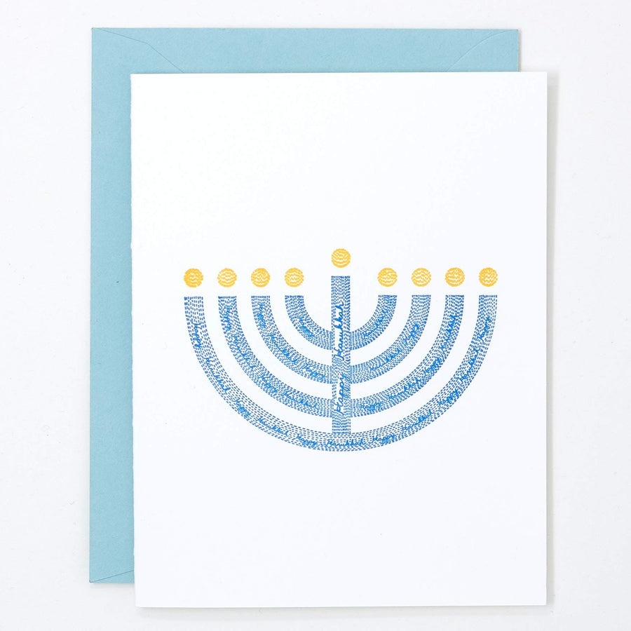 Hanukkah Menorah Letterpress Card