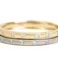 Contemporary Diamond Stacker - 18ky Gold, 14kpw Gold + VS Diamonds