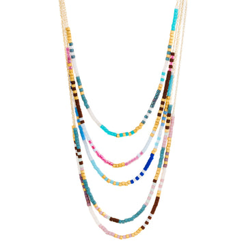Japanese Microbead Necklaces - 14k Gold Chain