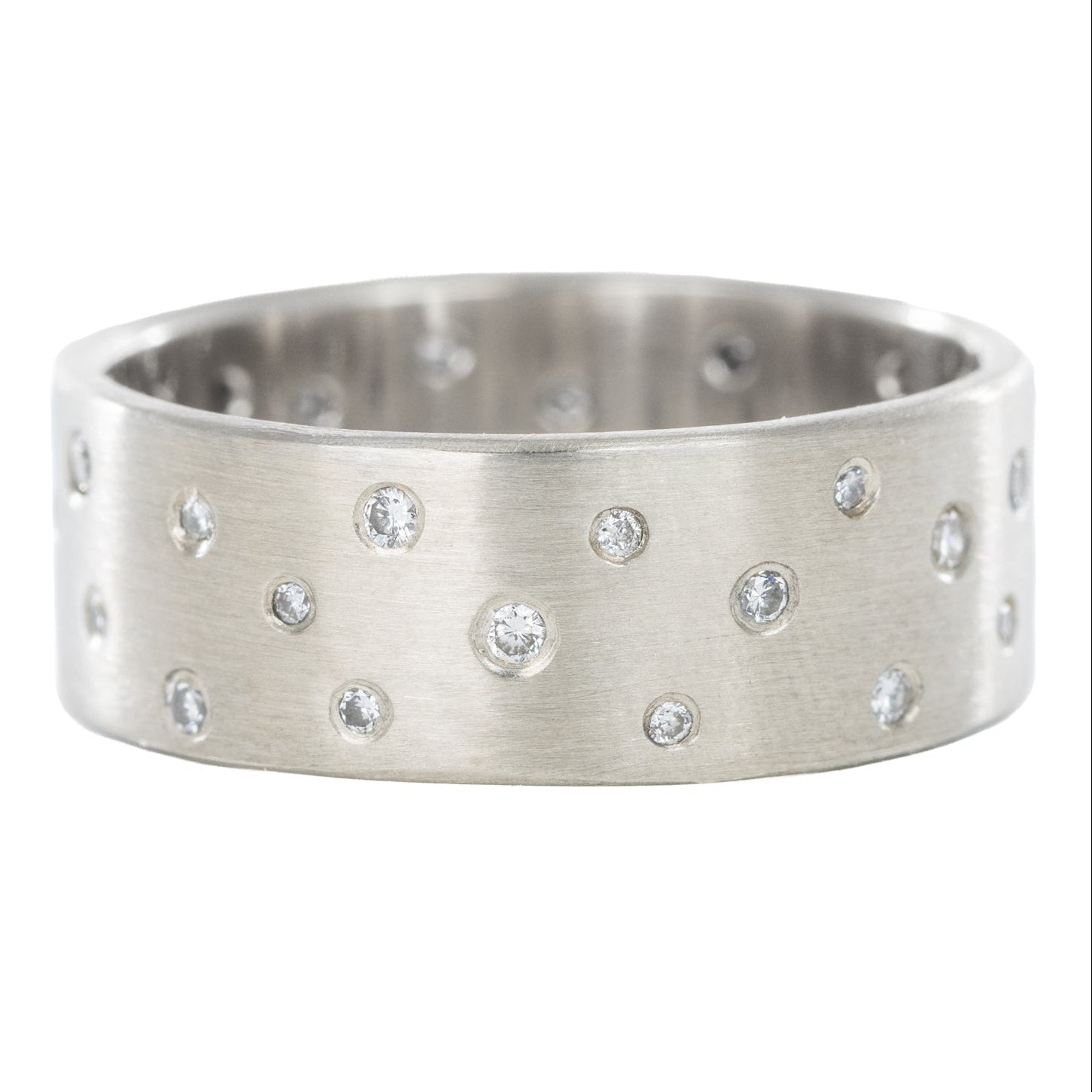 18kpw Scattered Diamond Band (Diamonds All The Way Around) - 4mm, 7mm, 10mm - KMJ Kate Maller Jewelry Jewelry - Rings