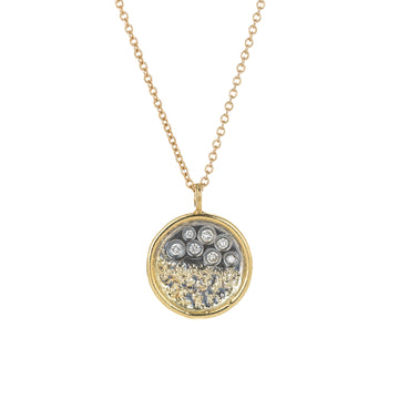Traveler’s Coin Necklace - 22k/18k Gold, Oxidized Silver + Reclaimed Diamonds