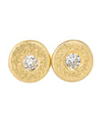 Pebble Stud Earrings - 18k Gold, Oxidized Silver + Reclaimed Diamonds