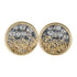 Traveler's Coin Studs - 22ky gold dust, 18k Gold, Oxidized Silver + Reclaimed Diamonds - KMJ Kate Maller Jewelry Jewelry - Earrings