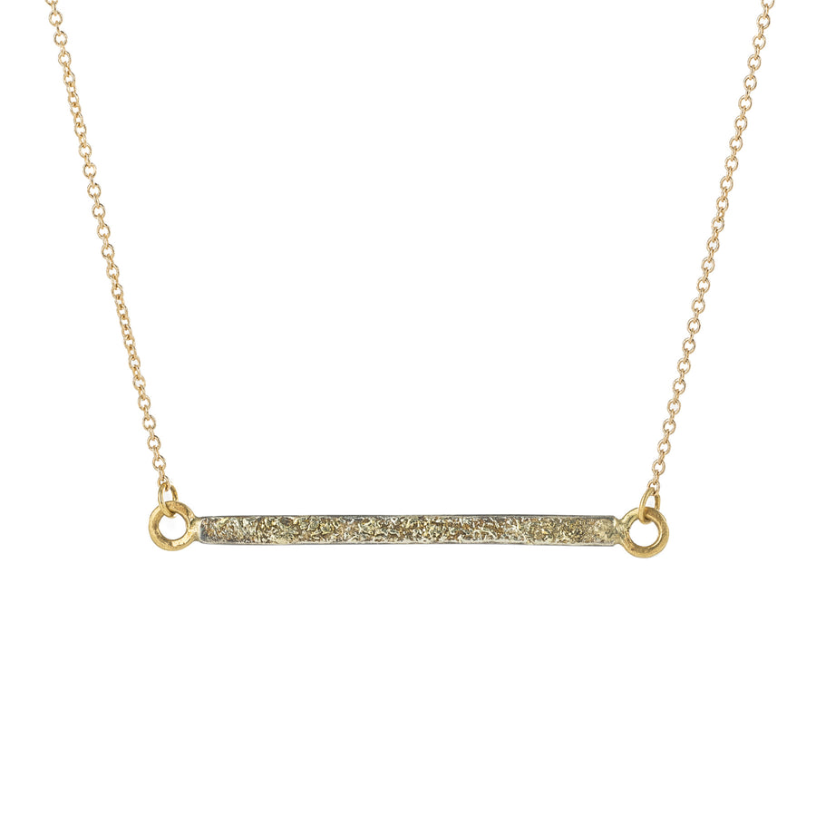 Terra Bar Necklace - 22k/18k Gold + Oxidized Silver