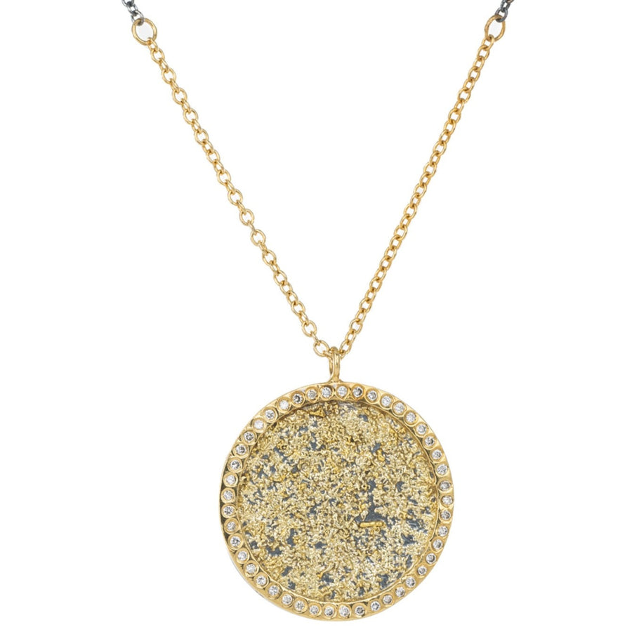 Sol Burst Necklace  - 22k/18k Gold, Oxidized Silver + Reclaimed Diamonds