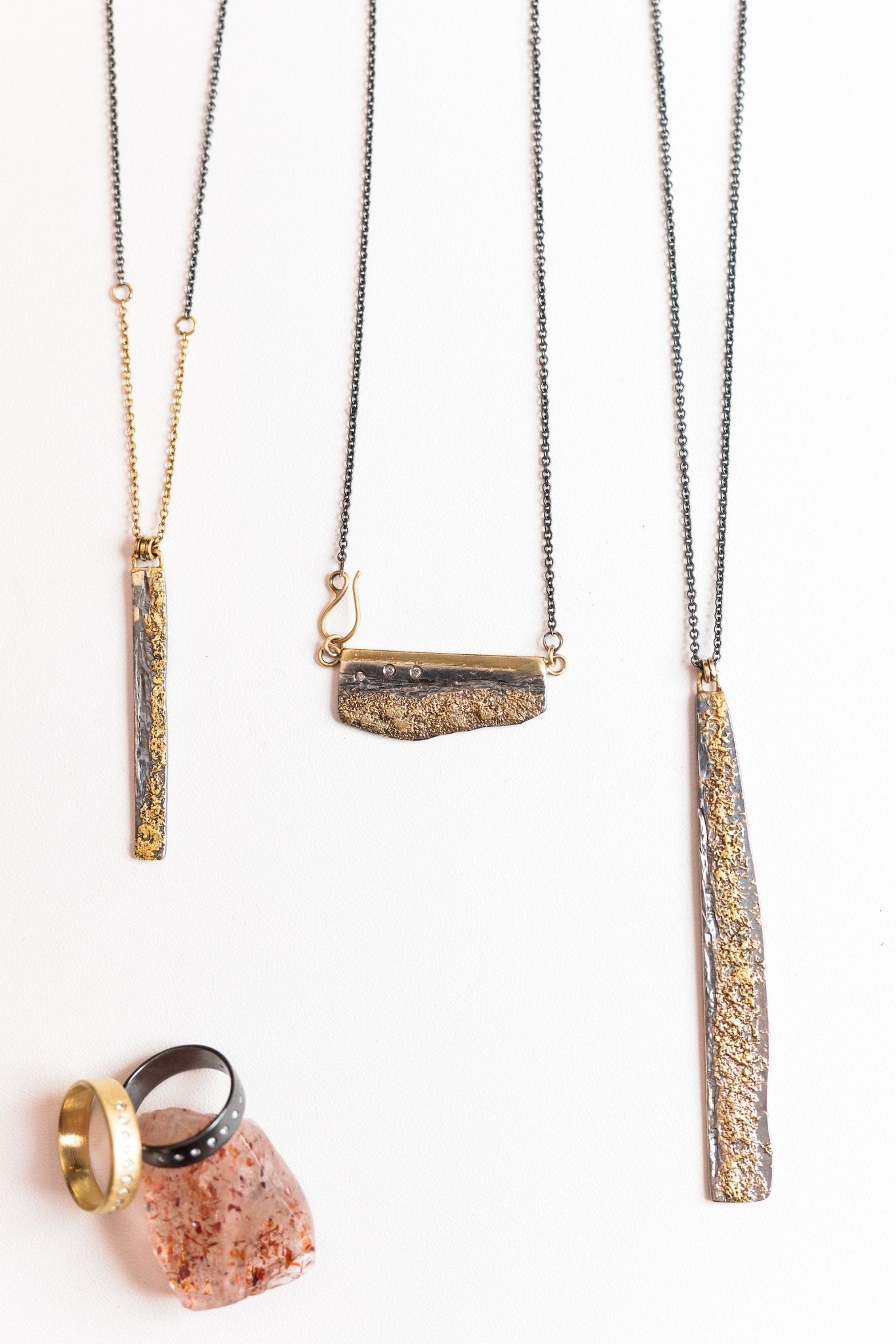 Ravine Necklace - 22k/18k Gold + Oxidized Silver - KMJ Kate Maller Jewelry Jewelry - Necklaces