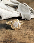 Rough Diamond Halo Ring