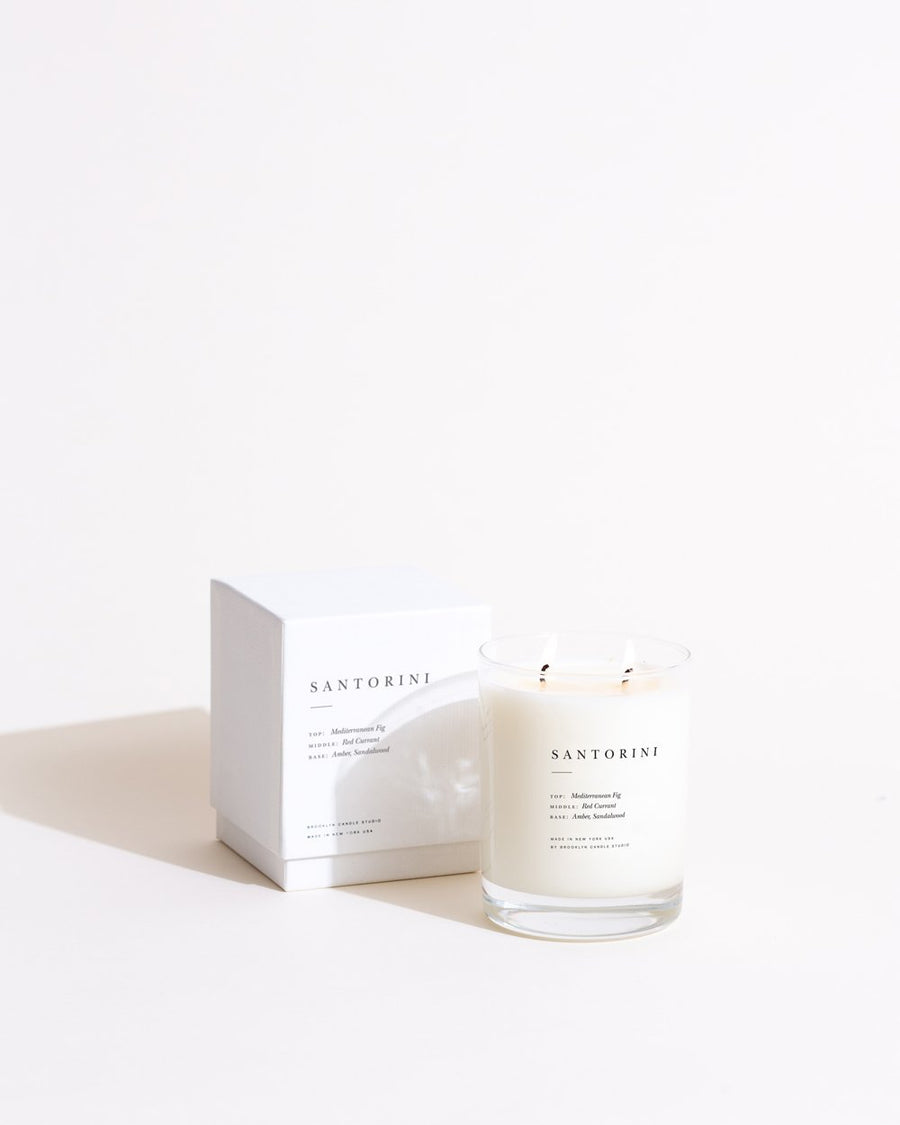 Escapist Boxed Candle by Brooklyn Studio in Santorini - Fig, Red Currant, Amber, Sandalwood