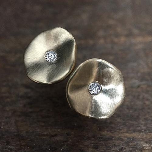 Seed Studs - Silver + Diamonds