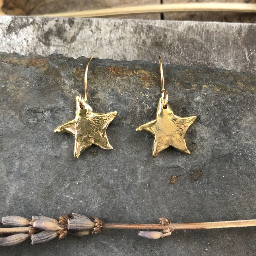 Star Celestial Earrings - Brass