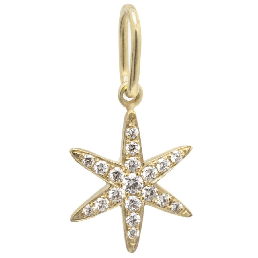 Diamond Pave Star Charm - 18k Gold + Diamonds