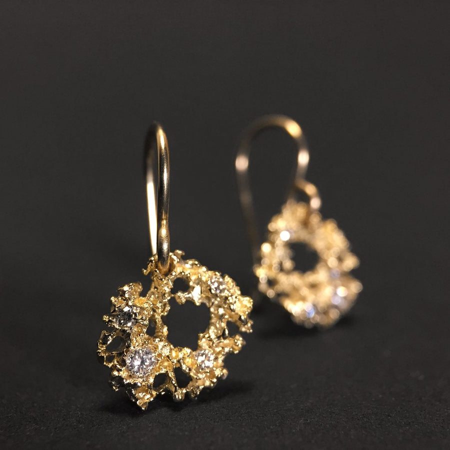 Nebula Earrings in 14ky + Diamonds