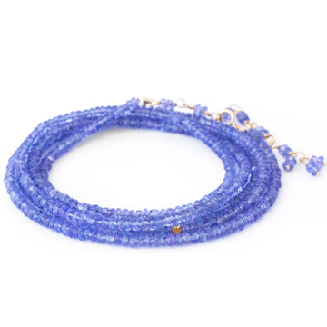 Tanzanite Wrap Bracelet-Necklace - 18k Gold + Tanzanite