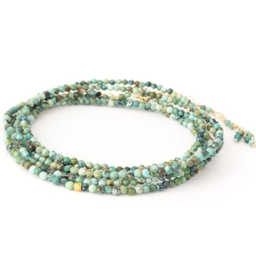 Turquoise Wrap Bracelet-Necklace - 18k Gold + Turquoise